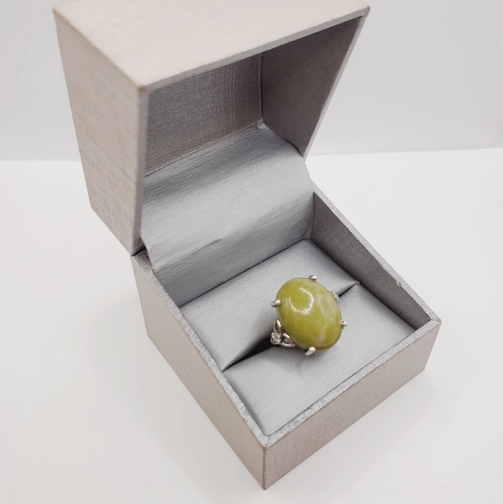Connemara Marble & Moissanite Ring